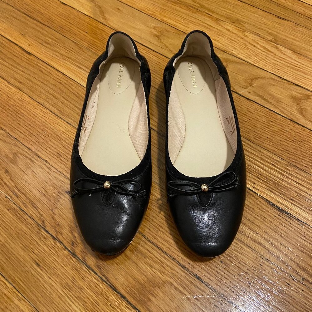 Cole Haan Black Leather Ballet Flats Size 9